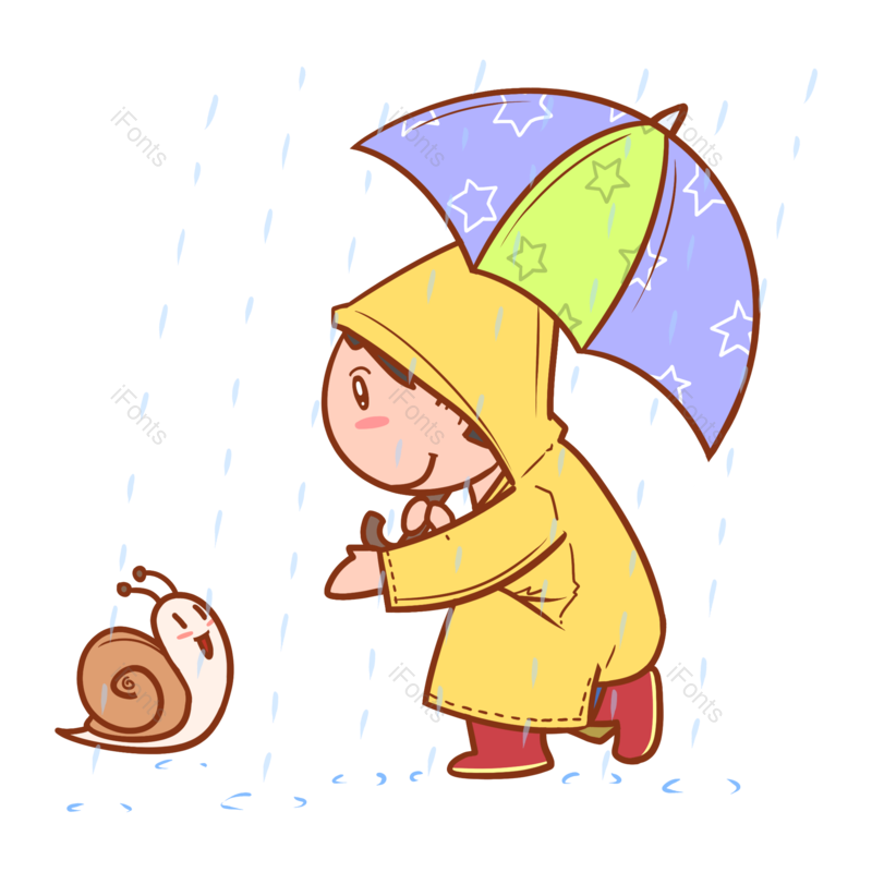 卡通图片,儿童元素,卡通儿童PNG,雨水免抠素材